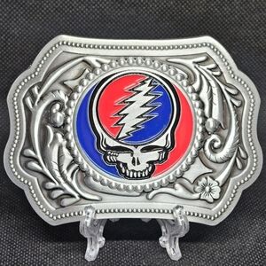 Grateful Dead  "U.S. Blues" Stealie Steal Your Face 13 Point Bolt Belt Buckle